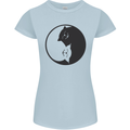 Yin Yang Cat Lover Funny Kitten Pet Womens Petite Cut T-Shirt Light Blue