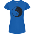 Yin Yang Cat Lover Funny Kitten Pet Womens Petite Cut T-Shirt Royal Blue