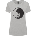Yin Yang Cat Lover Funny Kitten Pet Womens Wider Cut T-Shirt Sports Grey