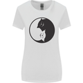 Yin Yang Cat Lover Funny Kitten Pet Womens Wider Cut T-Shirt White