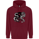 Yin Yang Dragons Japan Japanese Childrens Kids Hoodie Maroon