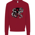 Yin Yang Dragons Japan Japanese Kids Sweatshirt Jumper Red