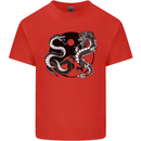 Yin Yang Dragons Japan Japanese Kids T-Shirt Childrens Red