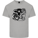 Yin Yang Dragons Japan Japanese Kids T-Shirt Childrens Sports Grey