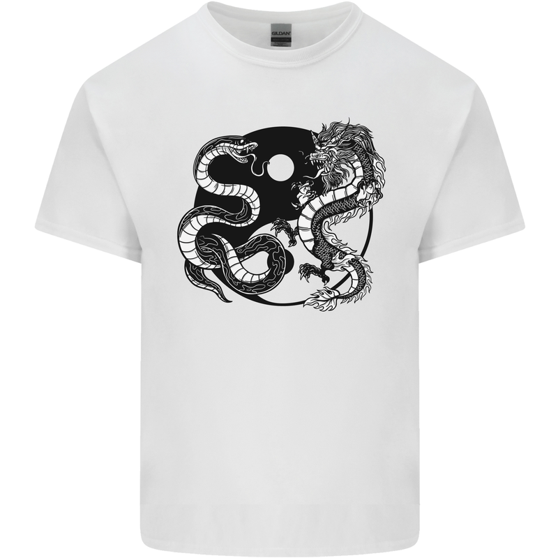 Yin Yang Dragons Japan Japanese Kids T-Shirt Childrens White