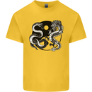 Yin Yang Dragons Japan Japanese Kids T-Shirt Childrens Yellow