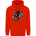 Yin Yang Dragons Japan Japanese Mens 80% Cotton Hoodie Bright Red