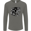 Yin Yang Dragons Japan Japanese Mens Long Sleeve T-Shirt Charcoal