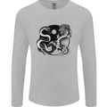 Yin Yang Dragons Japan Japanese Mens Long Sleeve T-Shirt Sports Grey