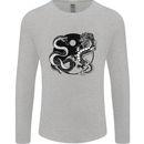 Yin Yang Dragons Japan Japanese Mens Long Sleeve T-Shirt Sports Grey