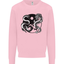 Yin Yang Dragons Japan Japanese Mens Sweatshirt Jumper Light Pink