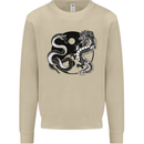 Yin Yang Dragons Japan Japanese Mens Sweatshirt Jumper Sand