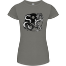 Yin Yang Dragons Japan Japanese Womens Petite Cut T-Shirt Charcoal