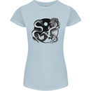 Yin Yang Dragons Japan Japanese Womens Petite Cut T-Shirt Light Blue