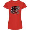 Yin Yang Dragons Japan Japanese Womens Petite Cut T-Shirt Red