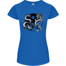 Yin Yang Dragons Japan Japanese Womens Petite Cut T-Shirt Royal Blue
