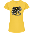 Yin Yang Dragons Japan Japanese Womens Petite Cut T-Shirt Yellow