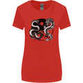 Yin Yang Dragons Japan Japanese Womens Wider Cut T-Shirt Red