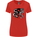 Yin Yang Dragons Japan Japanese Womens Wider Cut T-Shirt Red