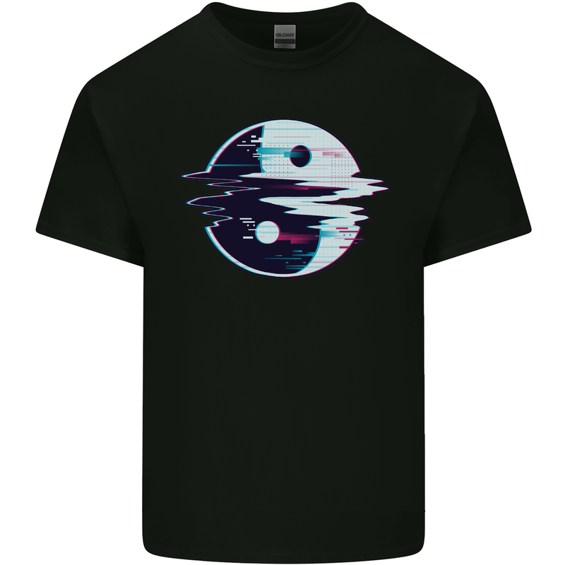 Yin Yang Glitch Yoga Meditation SCI-FI MMA Kids T-Shirt Childrens Black
