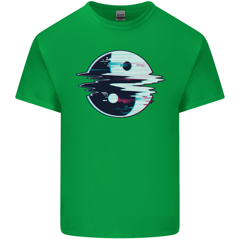 Yin Yang Glitch Yoga Meditation SCI-FI MMA Kids T-Shirt Childrens Irish Green