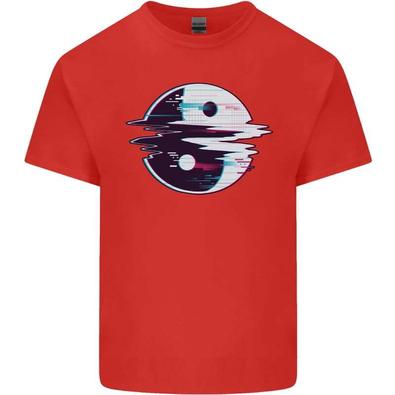 Yin Yang Glitch Yoga Meditation SCI-FI MMA Kids T-Shirt Childrens Red
