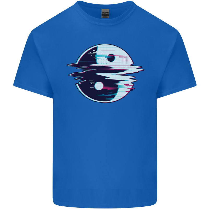 Yin Yang Glitch Yoga Meditation SCI-FI MMA Kids T-Shirt Childrens Royal Blue