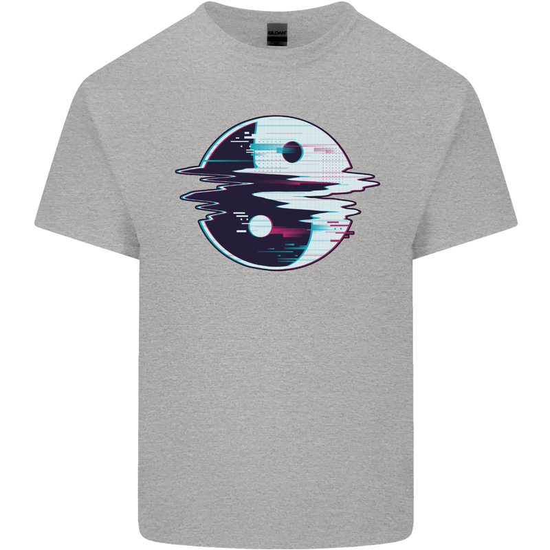 Yin Yang Glitch Yoga Meditation SCI-FI MMA Kids T-Shirt Childrens Sports Grey