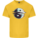 Yin Yang Glitch Yoga Meditation SCI-FI MMA Kids T-Shirt Childrens Yellow