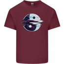 Yin Yang Glitch Yoga Meditation SCI-FI MMA Mens Cotton T-Shirt Tee Top Maroon