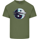 Yin Yang Glitch Yoga Meditation SCI-FI MMA Mens Cotton T-Shirt Tee Top Military Green