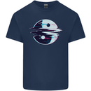 Yin Yang Glitch Yoga Meditation SCI-FI MMA Mens Cotton T-Shirt Tee Top Navy Blue
