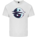 Yin Yang Glitch Yoga Meditation SCI-FI MMA Mens Cotton T-Shirt Tee Top White