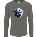 Yin Yang Glitch Yoga Meditation SCI-FI MMA Mens Long Sleeve T-Shirt Charcoal