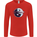 Yin Yang Glitch Yoga Meditation SCI-FI MMA Mens Long Sleeve T-Shirt Red