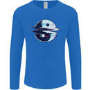 Yin Yang Glitch Yoga Meditation SCI-FI MMA Mens Long Sleeve T-Shirt Royal Blue