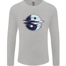 Yin Yang Glitch Yoga Meditation SCI-FI MMA Mens Long Sleeve T-Shirt Sports Grey