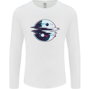 Yin Yang Glitch Yoga Meditation SCI-FI MMA Mens Long Sleeve T-Shirt White