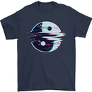 Yin Yang Glitch Yoga Meditation SCI-FI MMA Mens T-Shirt Cotton Gildan Navy Blue