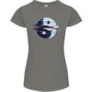 Yin Yang Glitch Yoga Meditation SCI-FI MMA Womens Petite Cut T-Shirt Charcoal