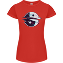 Yin Yang Glitch Yoga Meditation SCI-FI MMA Womens Petite Cut T-Shirt Red