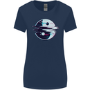 Yin Yang Glitch Yoga Meditation SCI-FI MMA Womens Wider Cut T-Shirt Navy Blue