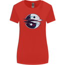 Yin Yang Glitch Yoga Meditation SCI-FI MMA Womens Wider Cut T-Shirt Red