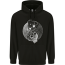 Yin Yang Skull Kings Gothic Tattoo Biker Mens 80% Cotton Hoodie Black