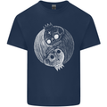 Yin Yang Skull Kings Gothic Tattoo Biker Mens Cotton T-Shirt Tee Top Navy Blue