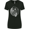 Yin Yang Skull Kings Gothic Tattoo Biker Womens Wider Cut T-Shirt Black