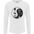 Ying Yang Guitar Guitarist Electric Bass Mens Long Sleeve T-Shirt White