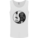 Ying Yang Guitar Guitarist Electric Bass Mens Vest Tank Top White
