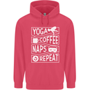 Yoga Coffee Naps Repeat Funny Childrens Kids Hoodie Heliconia