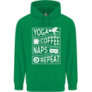 Yoga Coffee Naps Repeat Funny Childrens Kids Hoodie Irish Green